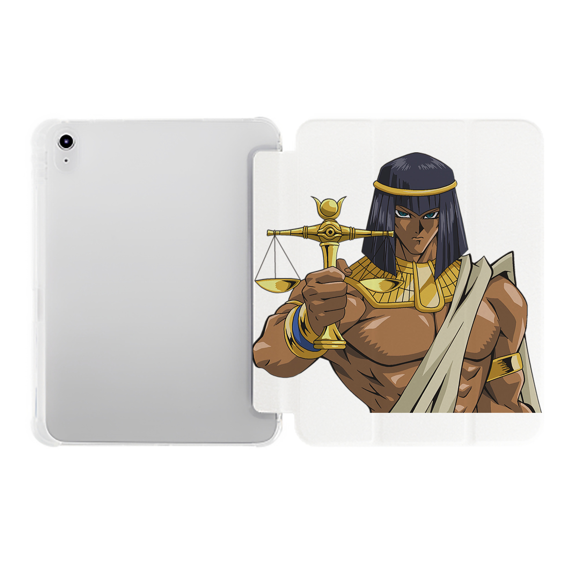 （画像用） 遊☆戯☆王 Yu-Gi-Oh! IPad ケース ペン収納付き 三つ折りスタンド PUレザー×シリコン 対応機種9.5/10.5/10.9インチ